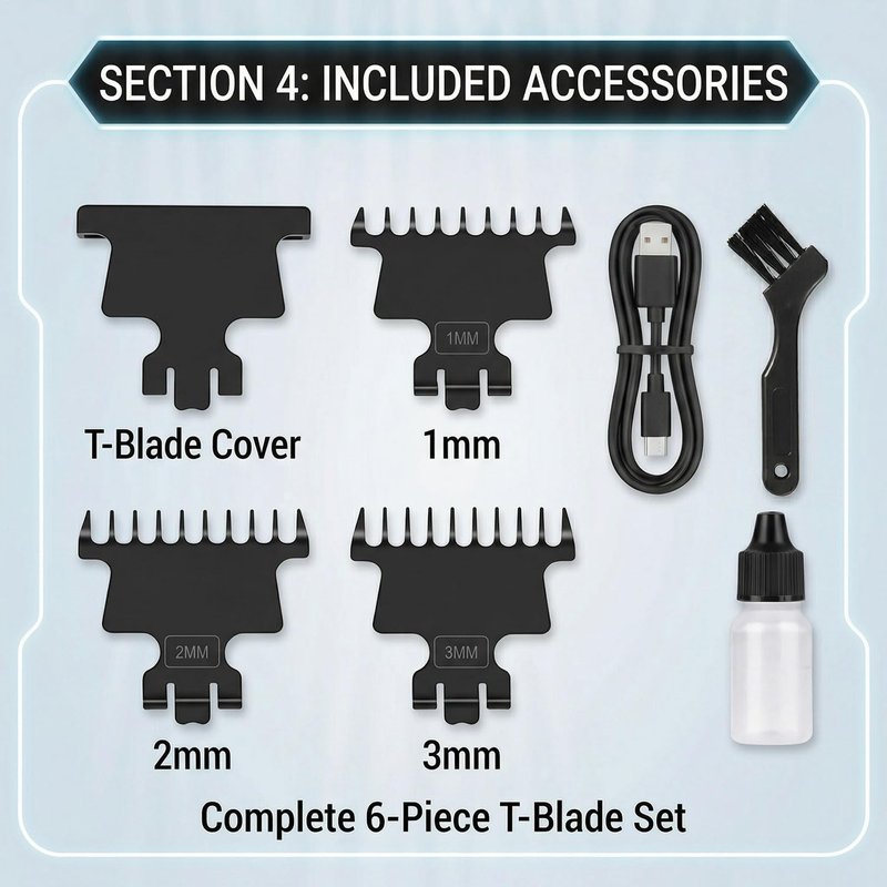 Hair Clipper Beard Trimmer for Men - Cordless Professional Cutting Kit | USB Rechargeable