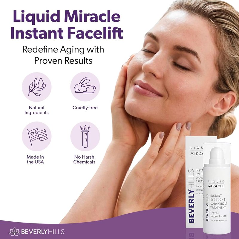 Instant Facelift Eye Serum - Anti-Aging Treatment for Dark Circles, Puffiness & Wrinkles | 30mL (120-Day Supply)