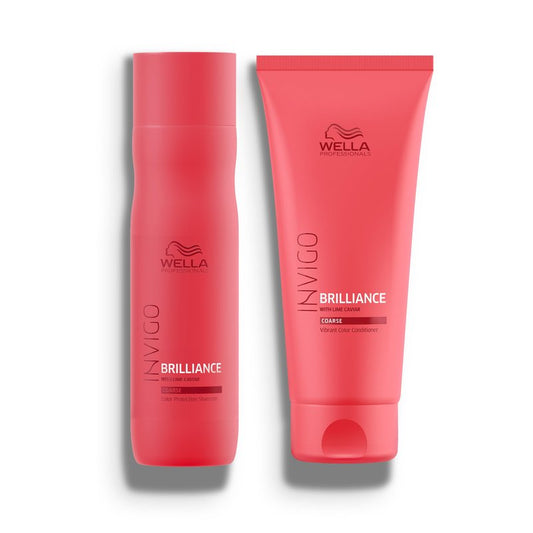 Wella Professionals Invigo Brilliance Shampoo & Conditioner Set For Coarse Hair, For Color Protection & Color Vibrancy, Retail Sizes