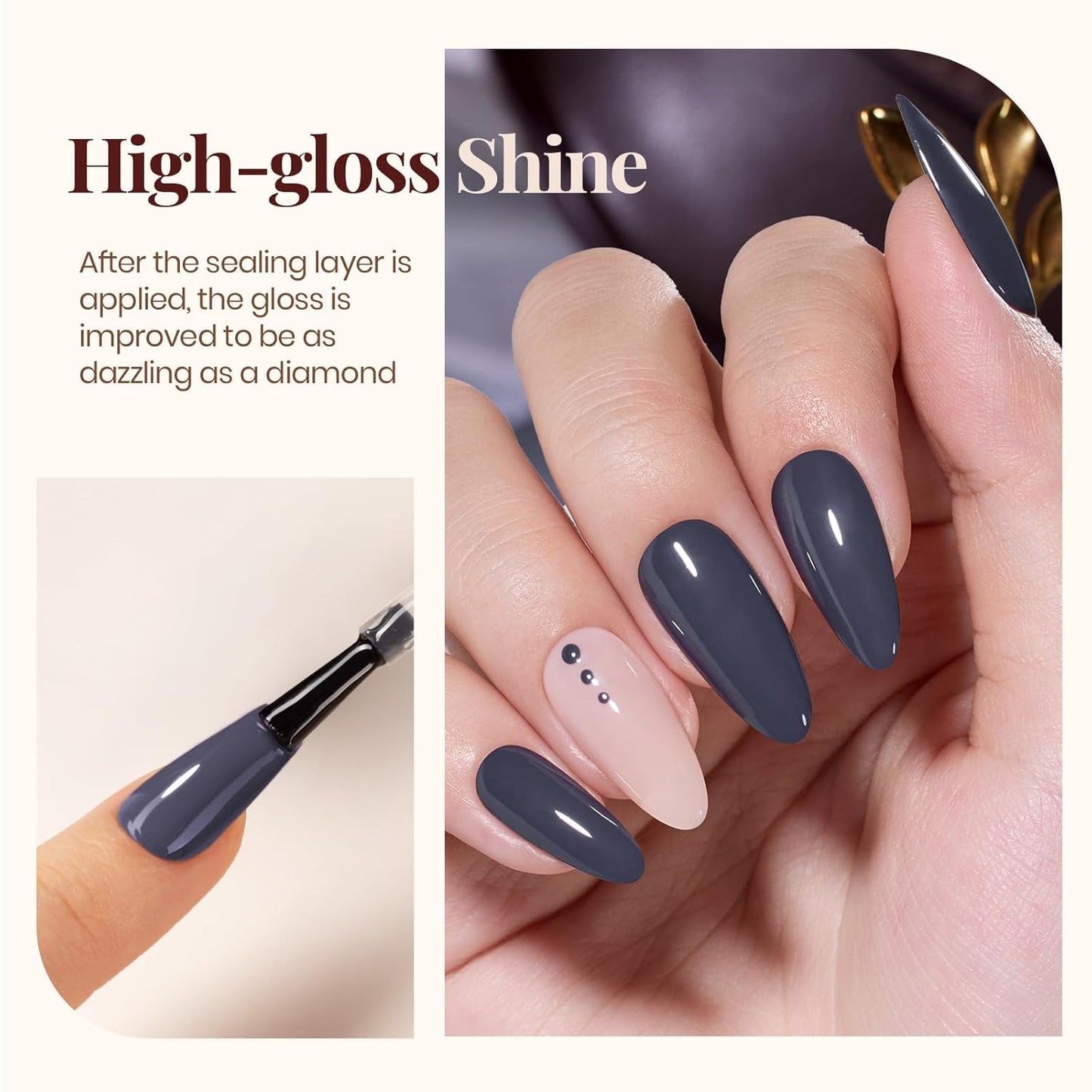 beetles Gel Polish 9 in 1 Gel Nail Glue for Clear Acrylic Nails Tips, Long Lasting Super Strong Brush Nail Glue for Fake Nails, Base Blooming Nail Gel, New Safe Formula, U V Light Cure