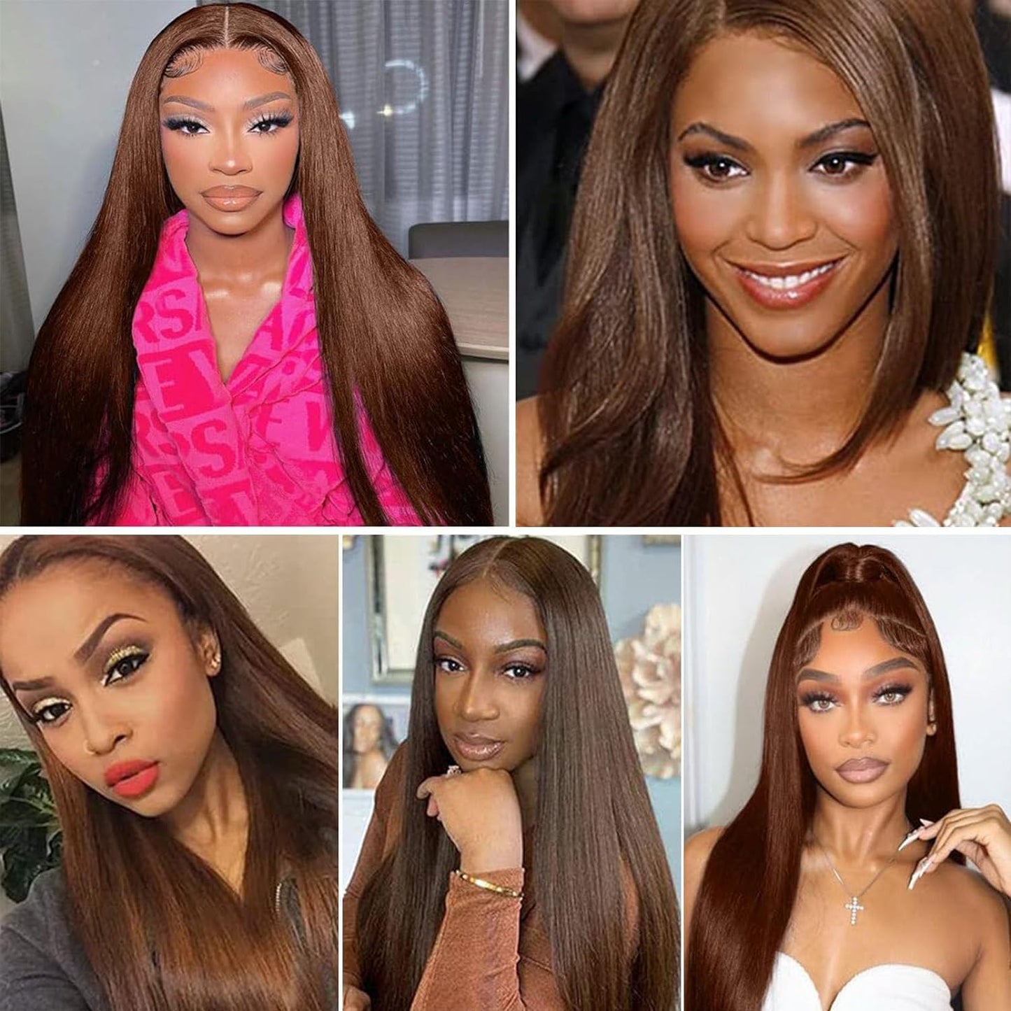 Human Hair Bundles - 18" 20" 22" Straight Brazilian Hair | Chocolate Brown Unprocessed Weave for Black Women