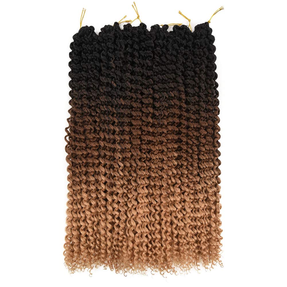 Passion Twist Hair 22 Inch Long Water Wave Ombre Passion Twist Crochet Hair For Women Curly Braiding Hair Long Spring Twist Hair Synthetic Hair Extension 7 Packs (22inch, Ombre brown blonde)