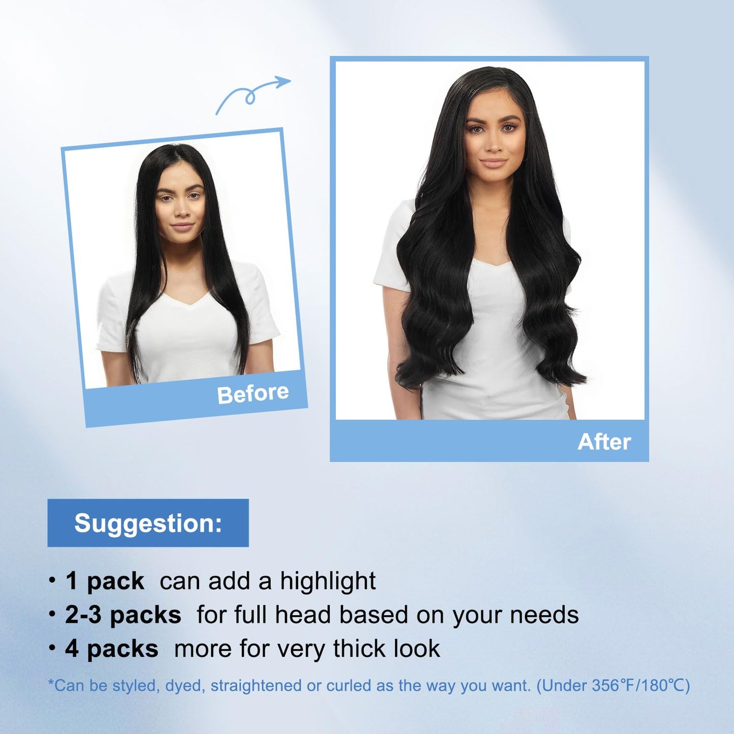 Sixstarhair Semi-Permanent Pre-taped Tape In Hair Extensions Traceable Remy Human Hair New Trend Invisible, Seamless and Reusable, Off Black Tape In Hair [Color 1B#-16inch]