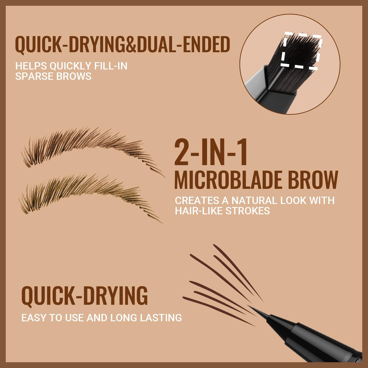 iMethod Eyebrow Pen - Eyebrow Pencil,2-in-1 Eyeliner Dual-Ended Brush-Tip Microblading 4d Eyebrow Pencils for women,Long Lasting Waterproof Hair-Like Brow Pencil,with Eyebrow Brush,LightBrown