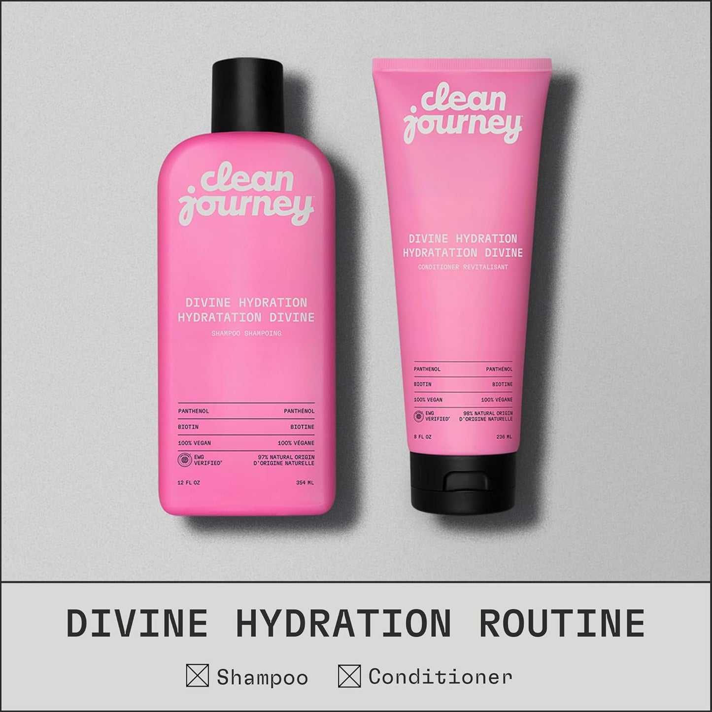 Divine Hydration Hair Conditioner - EWG Verified, Infused with Panthenol & Biotin | 8 Fl Oz, Vegan, Tropical Scent for Dry Hair