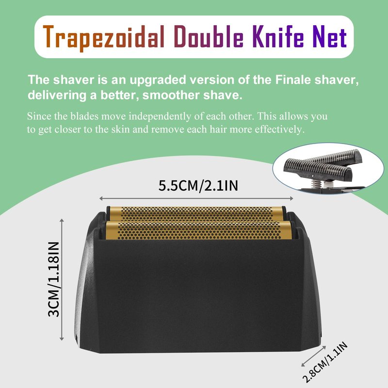 Shaver Replacement Super Close Gold Foil & Cutter Bar Assembly Compatible with Wahl 5 Star Series Vanish Shaver（8173-700） (2 Pack)