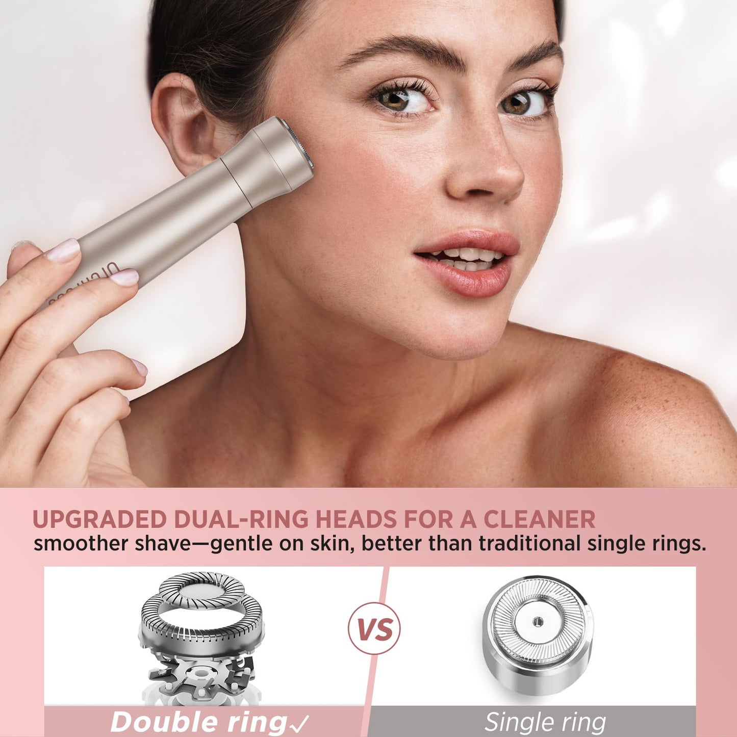 Orchrose Electric Razor for Women Body: Rechargeable Painless Electric Shaver for Bikini Face Body Legs Underarms - Portable for Travel