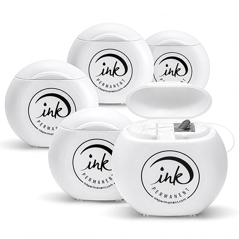 Premium Eyebrow Mapping String - 5 Pack Pre-Inked 328 Ft Thread for Microblading & PMU | White, 20M Each