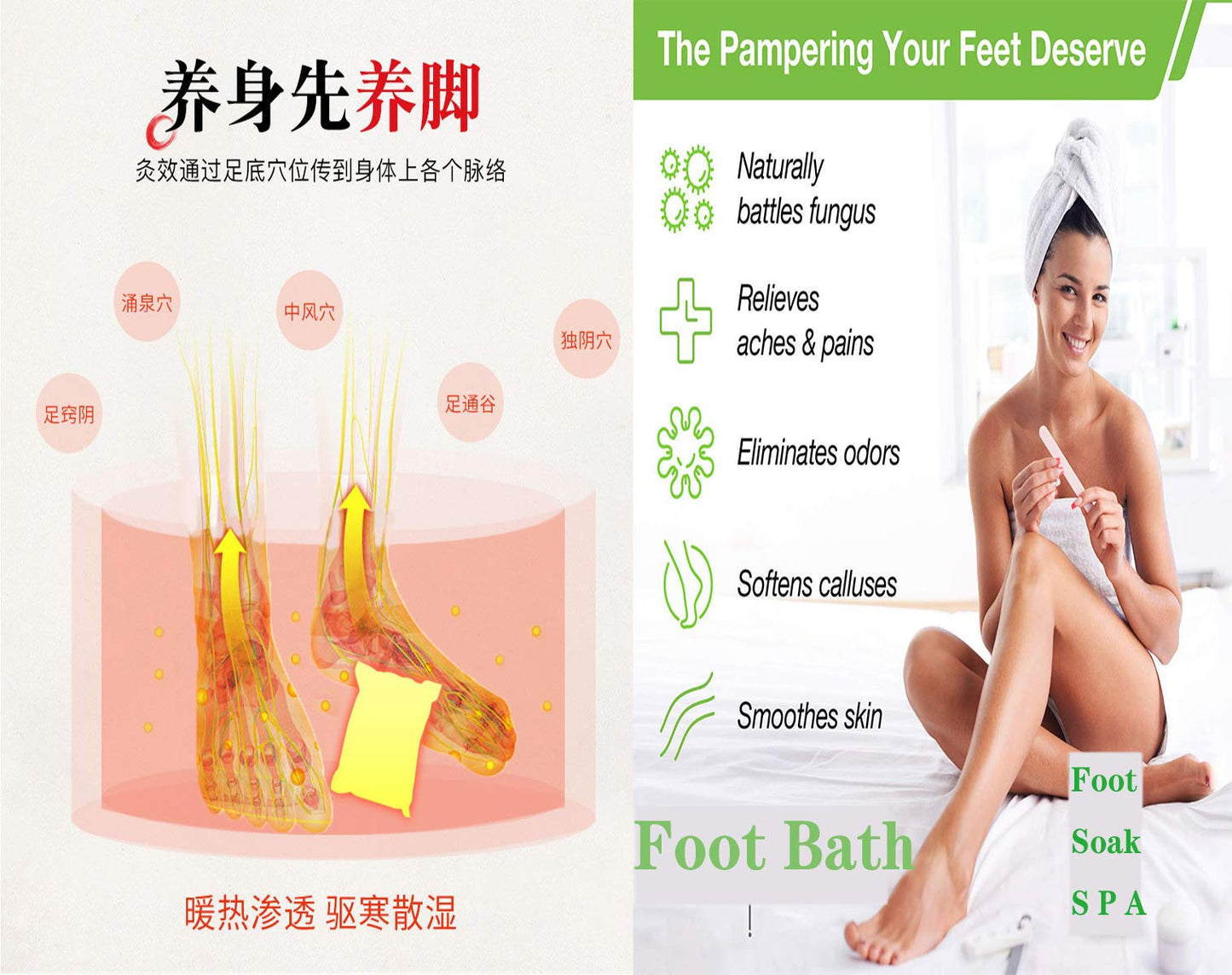 12Favors of Foot Bath Herb,Foot Soak spa for Foot Reflexology 泡脚足浴包900g老姜 红花 艾草 黄芪 党参 桂枝 益母草 桑枝 夜交藤 伸筋草 陈皮 鸡血藤12味草药(30 Bags)
