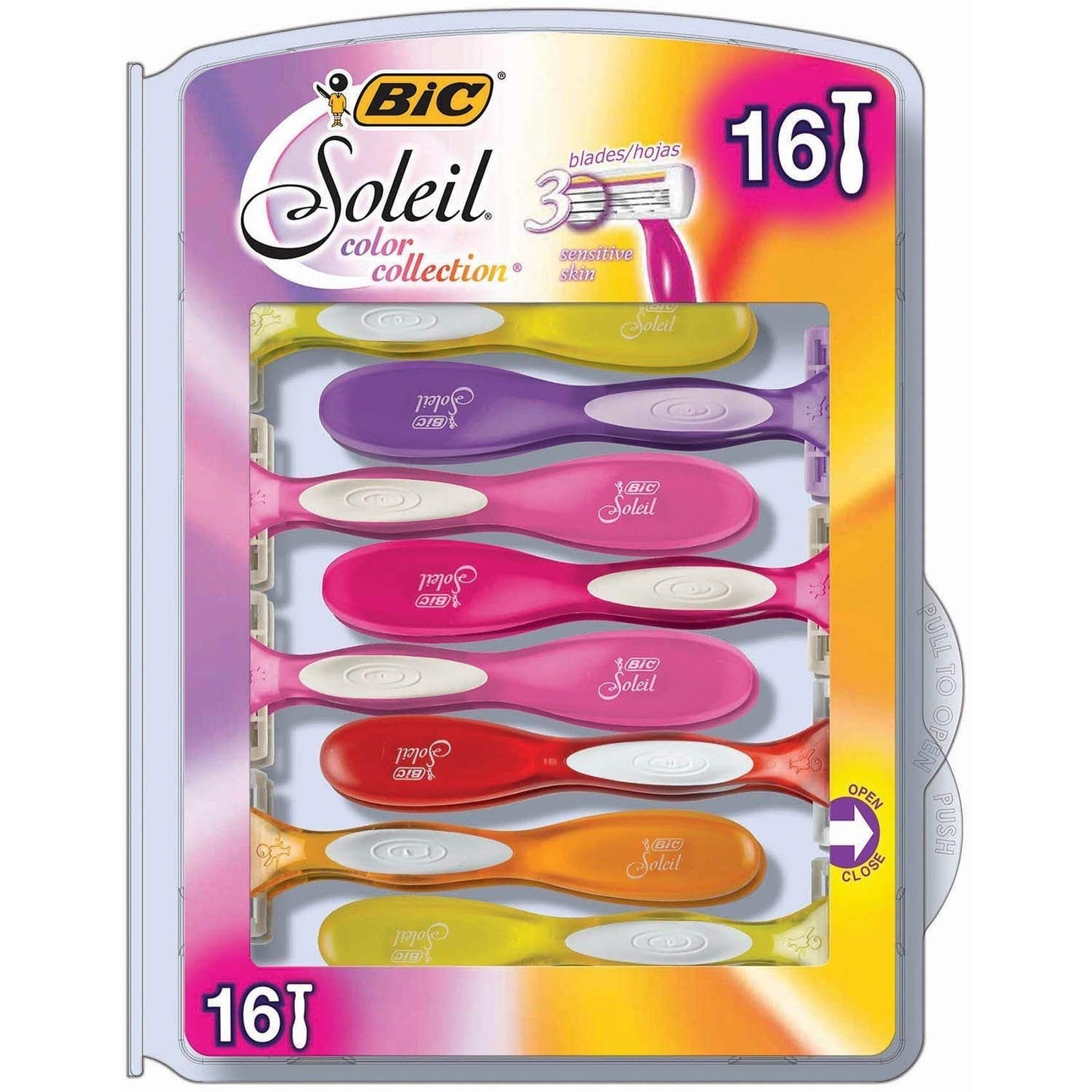 BIC Soleil Color Collection Razors - Vibrant, Smooth Shaving Experience | 16 Count