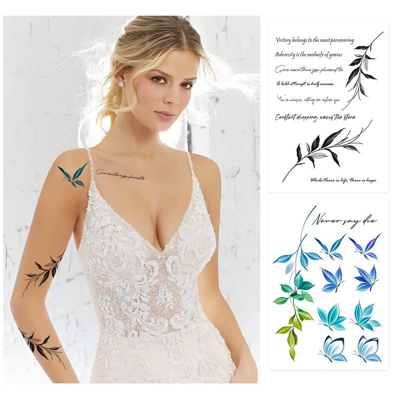 ROARHOWL words temporary tattoos for women and men Inspirational, proverb, Bible, religion, gospel, text, words，Exquisite and aesthetic temporary tattoos fake tattoo kit (Design 3)