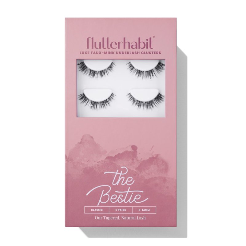FlutterHabit Bestie (1.0) Lash Clusters for Women, Salon Quality At Home Eyelashes Extension Kit, 6 Lash Sets, No Lash Glue Included