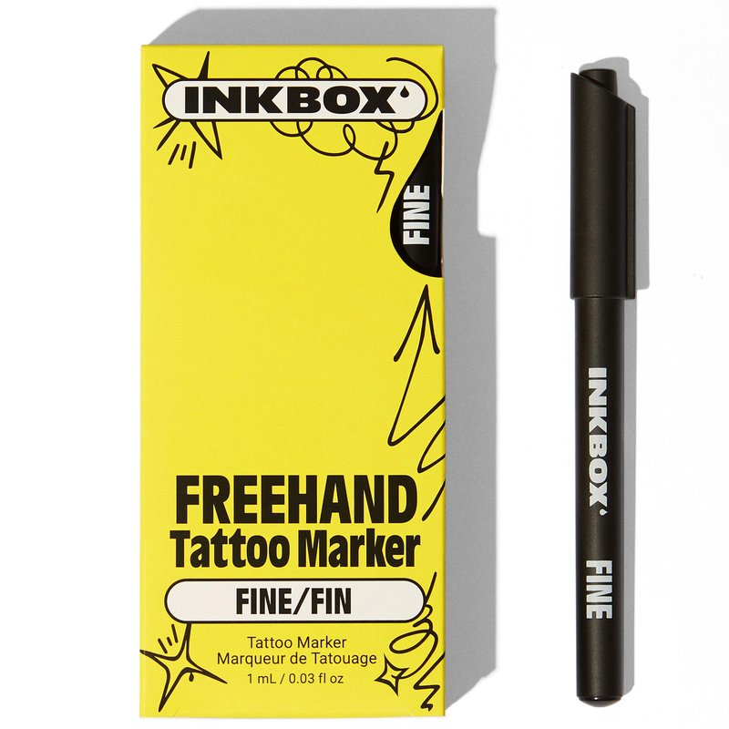 Inkbox Freehand Tattoo Marker – Fine Tip, Lasts up to 10 days, For All Skin Tones, Water-Resistant, Cruelty-Free & Vegan | Long-Lasting Temporary Tattoo Pen, All Artists Skill Levels -1 Count