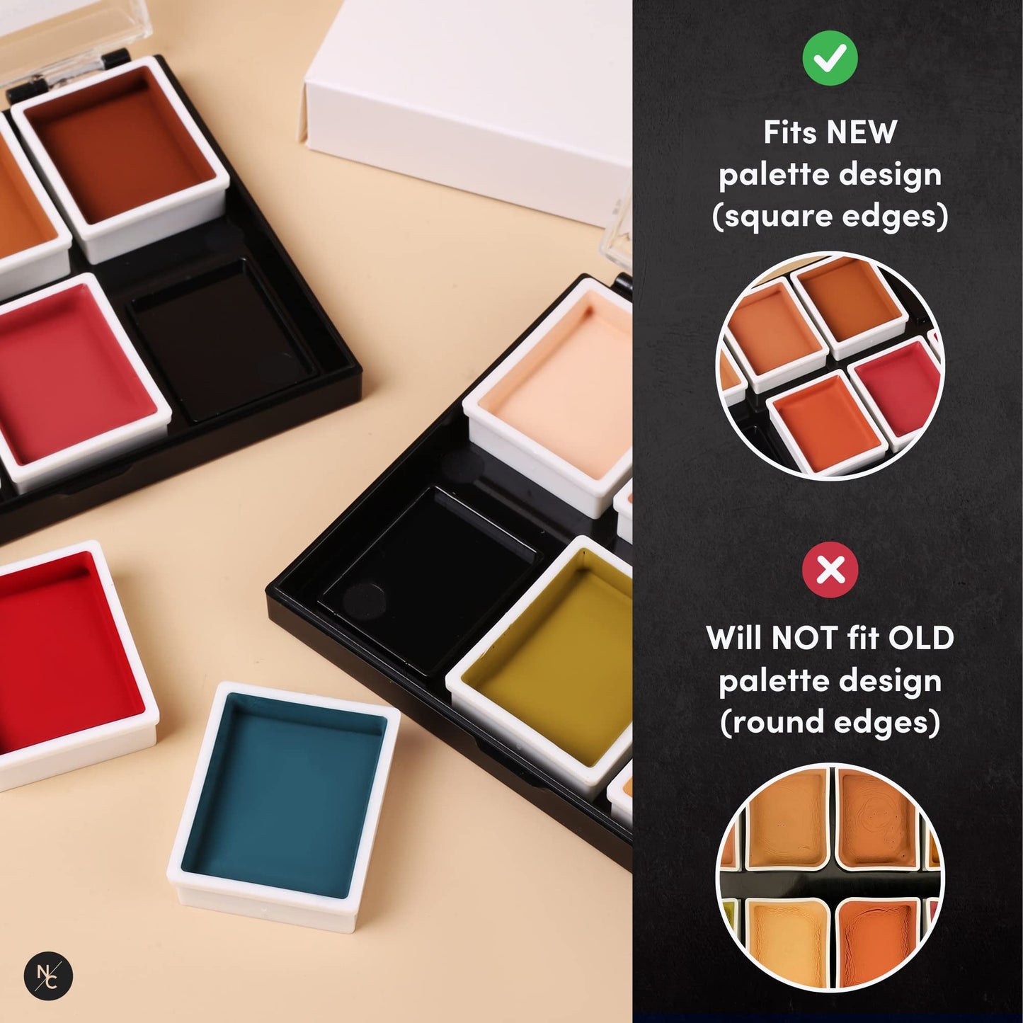 Narrative Cosmetics Alcohol-Activated Refill Pan for Light Flesh Tone Palette — Single Replacement Makeup Pan, Waterproof Tattoo Cover & SFX Makeup, Highly Pigmented, Skin Tones