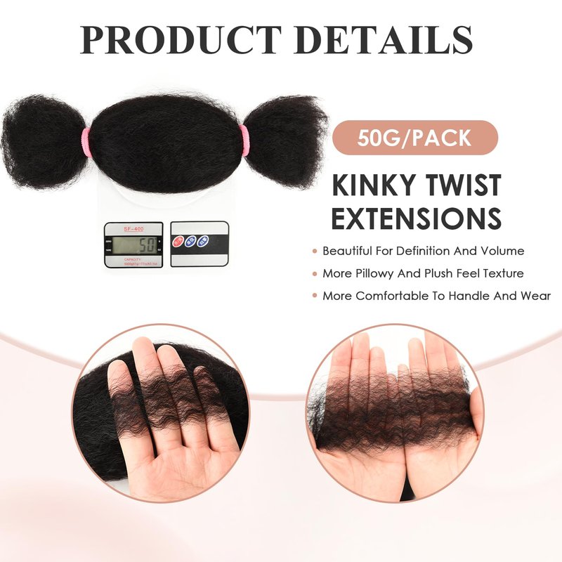 Braiding Hair Pre Stretched Afro Kinkys Bulk Human Hair Kinky Straight Bulk Human Braiding Hair For Braids, Dreadlocks, Loc Repair, Soft Texture (12Inch, 50g/Pack)