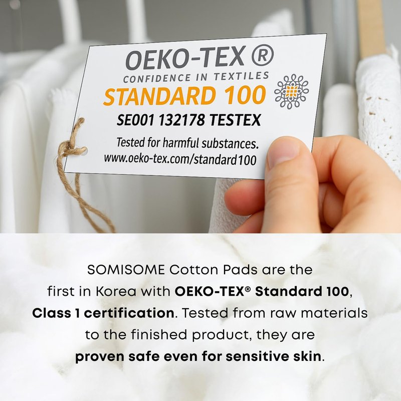 SOMISOME 1/2 Seeruse Cotton Pads Large Pack - Premium Korean Facial Cotton Pads for Makeup Removal and Skincare, Lint-Free, Soft and Thin, Toner Mask, Hypoallergenic, 160 Count