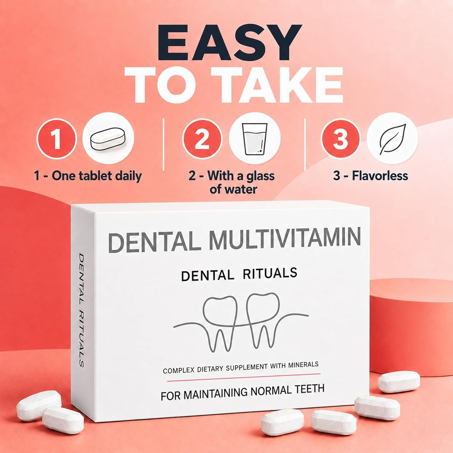 Daily Dental Multivitamin - Supports Teeth & Gum Health | 30 Tablets with High-Dose Vitamins A, C, D & B-Complex