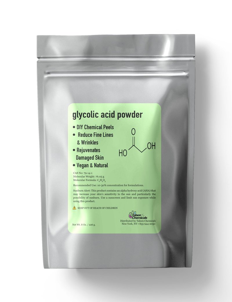 Talsen Chemicals Glycolic Acid Powder DIY Glycolic Crystal Powder is Pure, DIY (8 Oz/226 grams) for Glycolic Acid Face Wash, Glycolic Acid Lotion