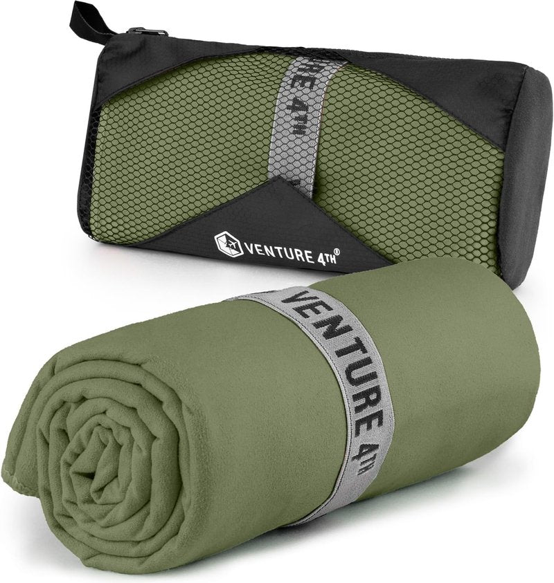 Travel Toiletry Bag & Quick Dry Towel Set - Perfect for Camping, Hiking, Business Trips | Large Size Towel