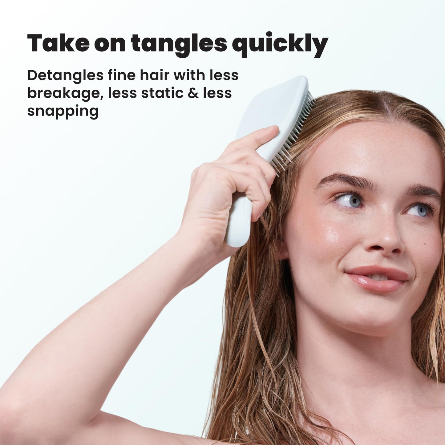 Tangle Teezer Fine Ultimate Detangler Brush, Dry & Wet Hair Brush to Detangle & Reduce Breakage for Fine Hair Types, Large, Seafoam Blue