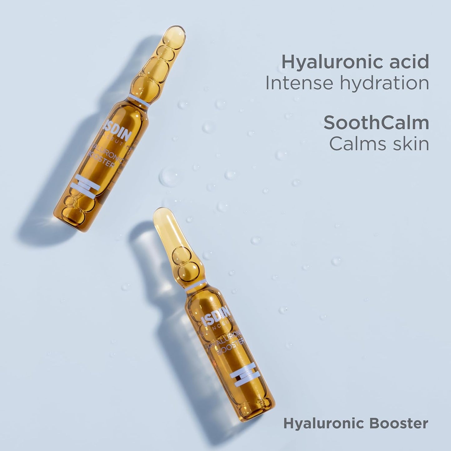 ISDIN Hyaluronic Booster Serum - Deep Hydration Ampoules with Peptides | 10 x 2ml