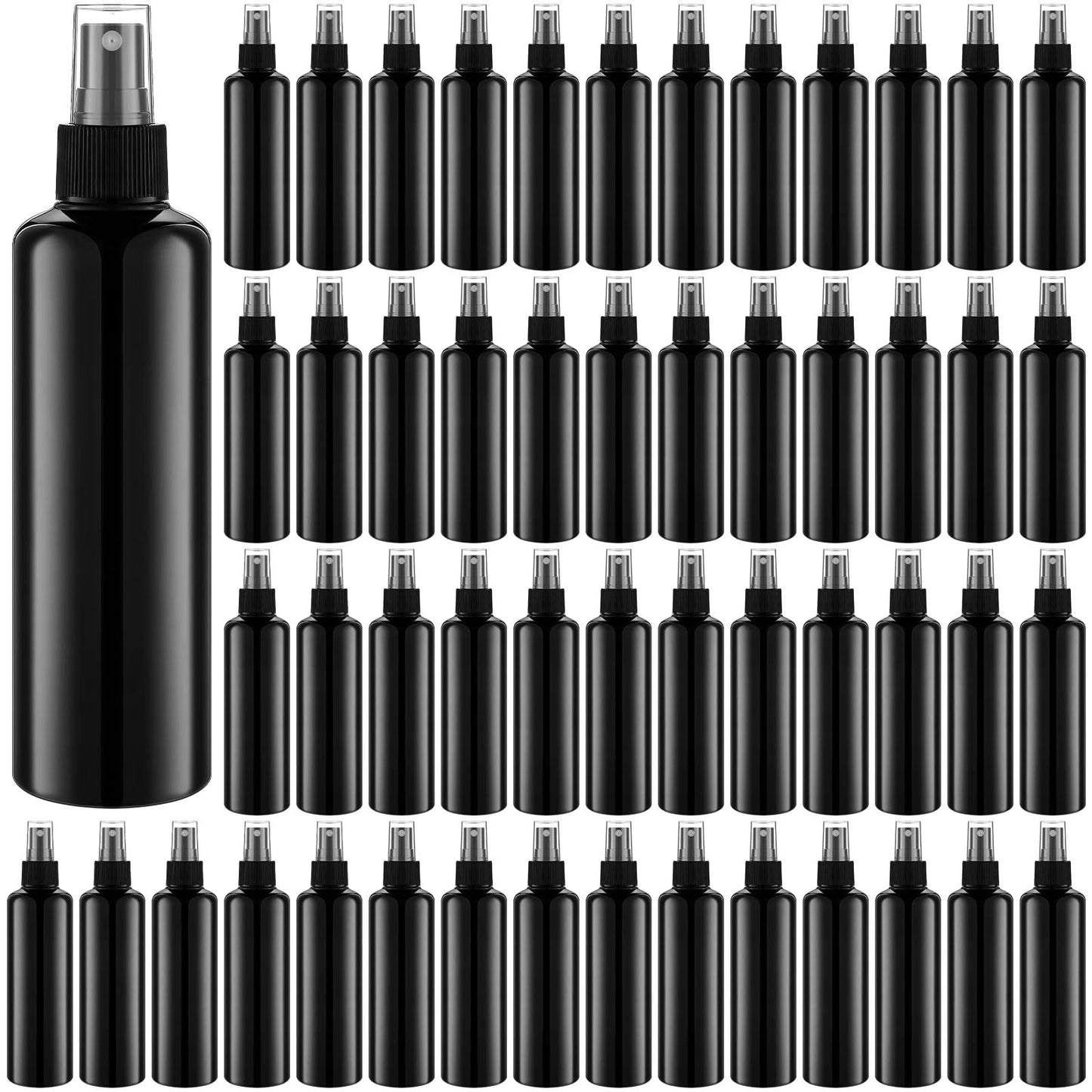 Eccliy 32 Pcs 8 oz Spray Bottles Fine Mist Plastic Spray Bottles Clear Empty Sprayer Hairs Refillable Travel Sprayer with Pump Cap for Cleaning Oils Travel Perfumes(Black,Colored)