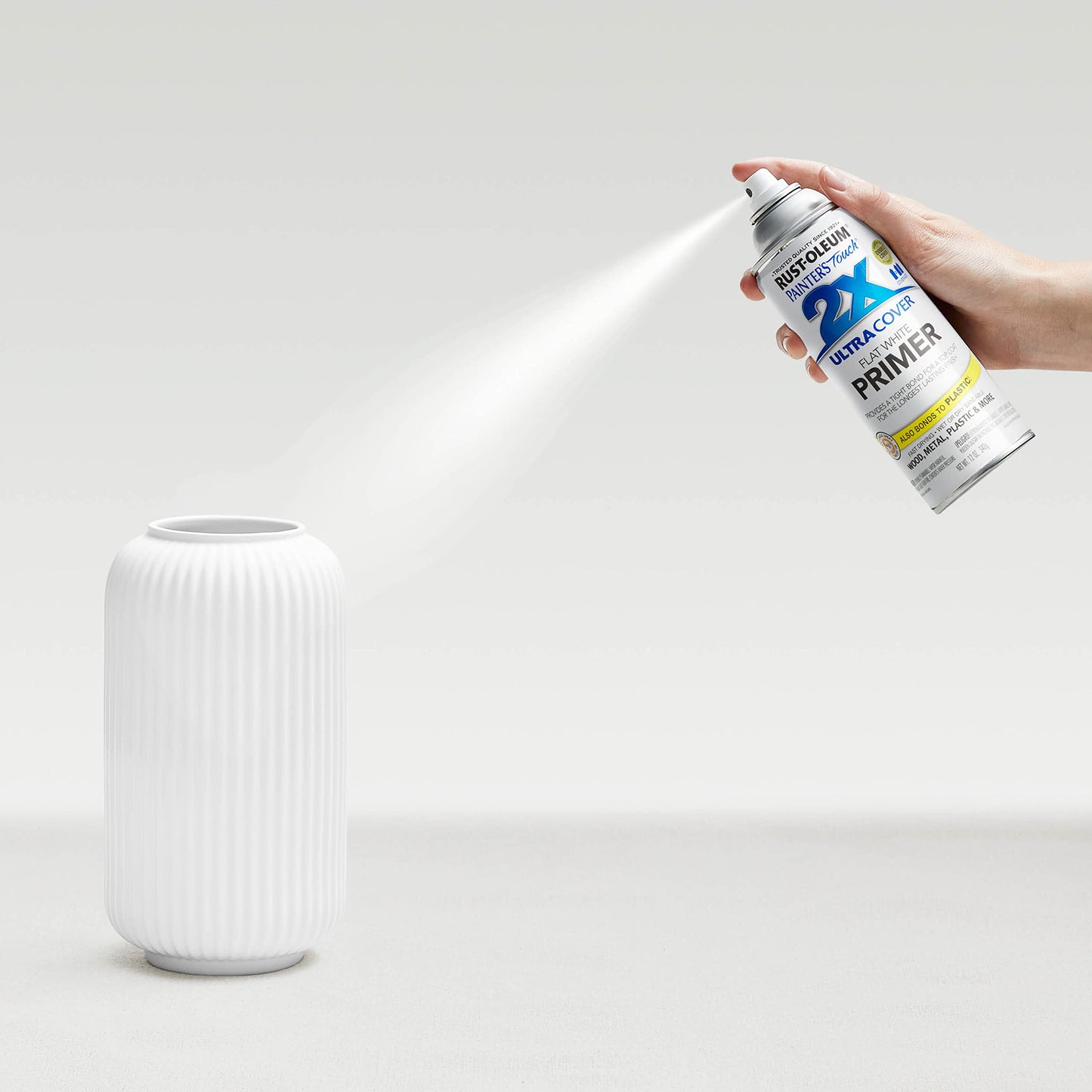 Rust-Oleum 334019 Painter's Touch 2X Ultra Cover Primer Spray, 12 oz, Flat White