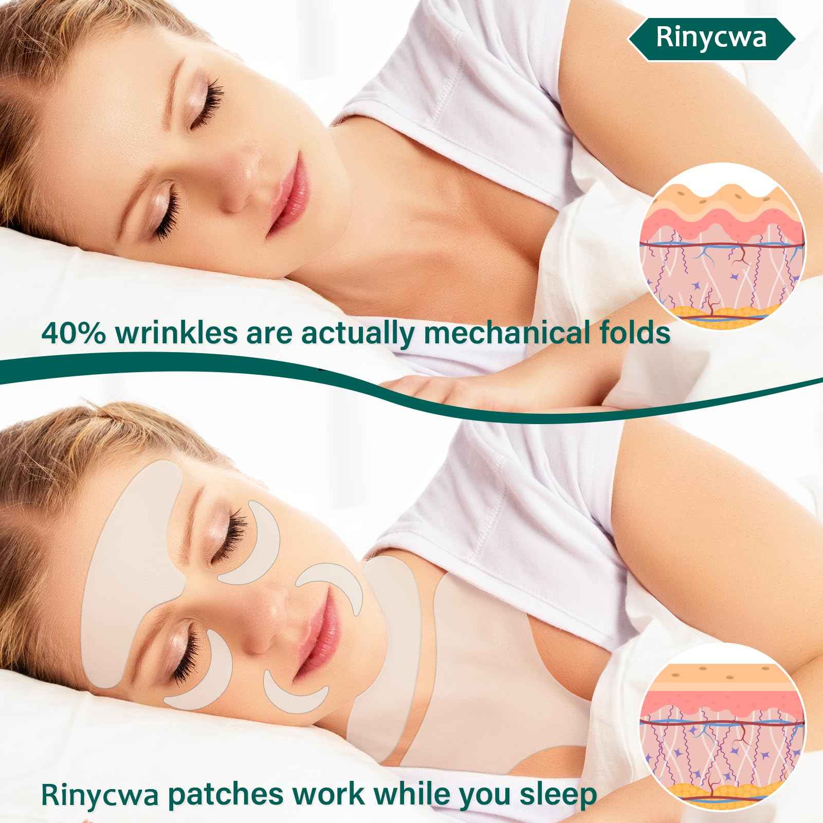 12 Pcs Reusable Silicone Pads for Forehead, Chest & Eye, Anti Wrinkle Patches to Smooth Fine Lines, Chest Wrinkle Pads & Anti Aging Face Silicone Patches for Women