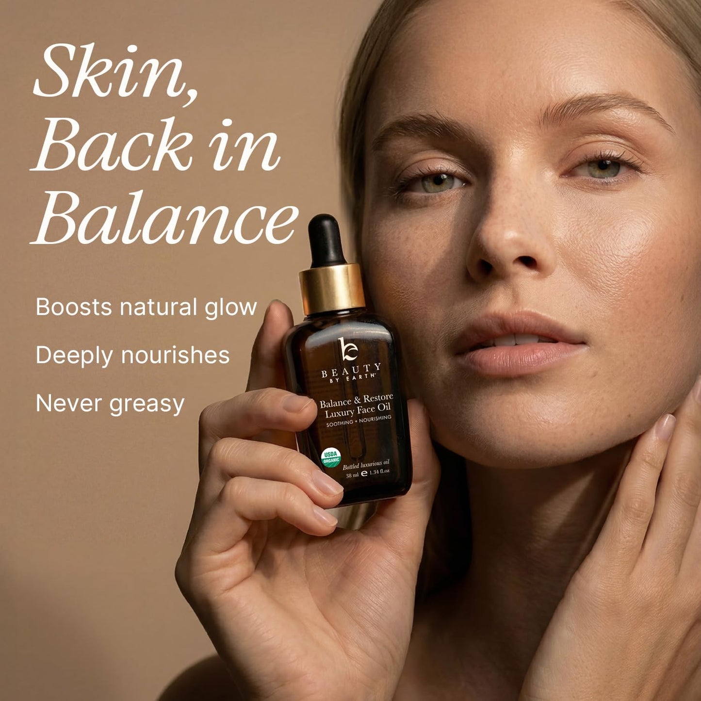 Organic Face Oil for Acne-Prone & Oily Skin - Anti-Aging Formula with Vitamin E, Rosehip, Argan & Jojoba Oils | 1 oz