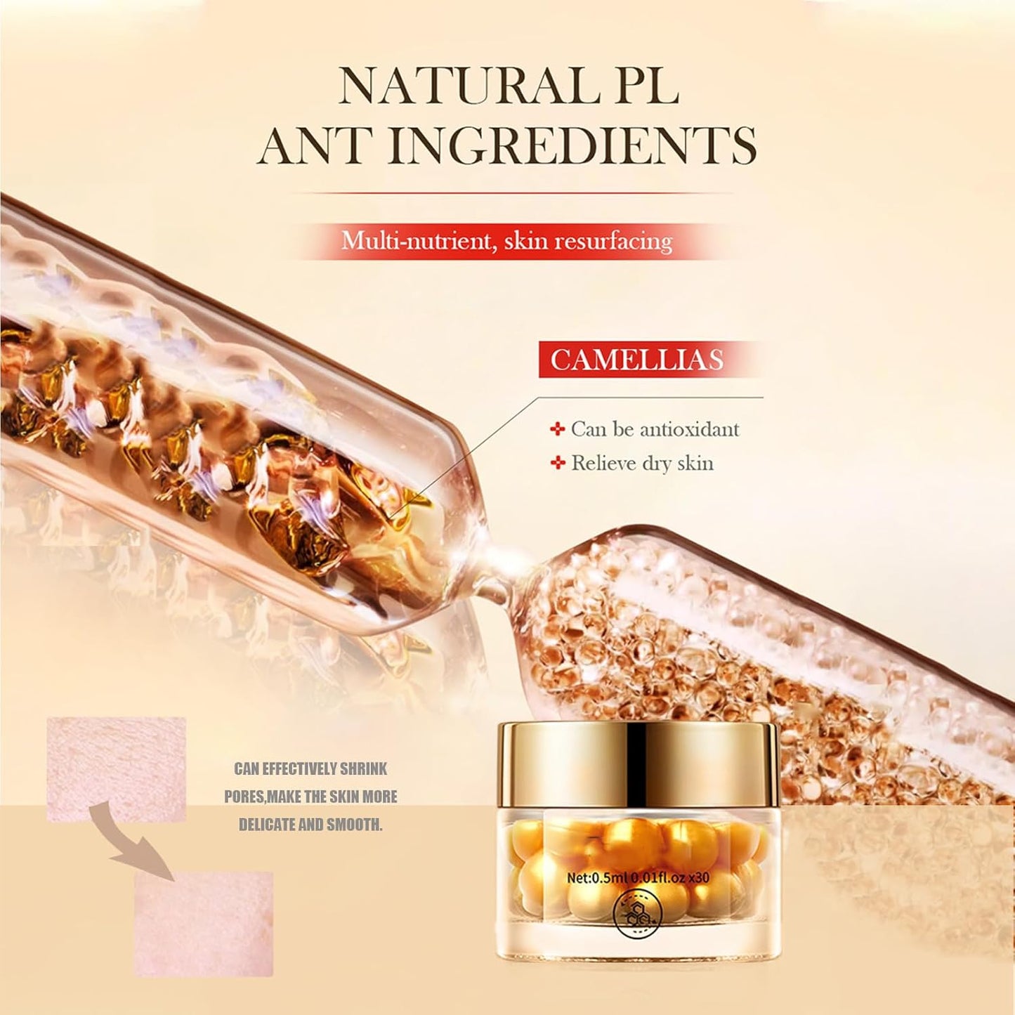 Collagen Capsules - Nourishing Anti-Aging Night Serum with Vitamin E | Glowing Skin Formula for Women