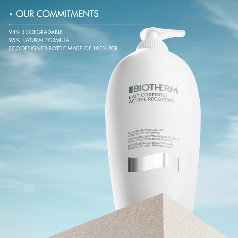 Biotherm Lait Corporel Active Recovery Body Milk, Enriched with Skin Nutrients for Damaged, Tight, Irritated, Itchy Skin with Regenerating Notes Of Almond Iconic Citrus, 13.5 Fl. Oz.