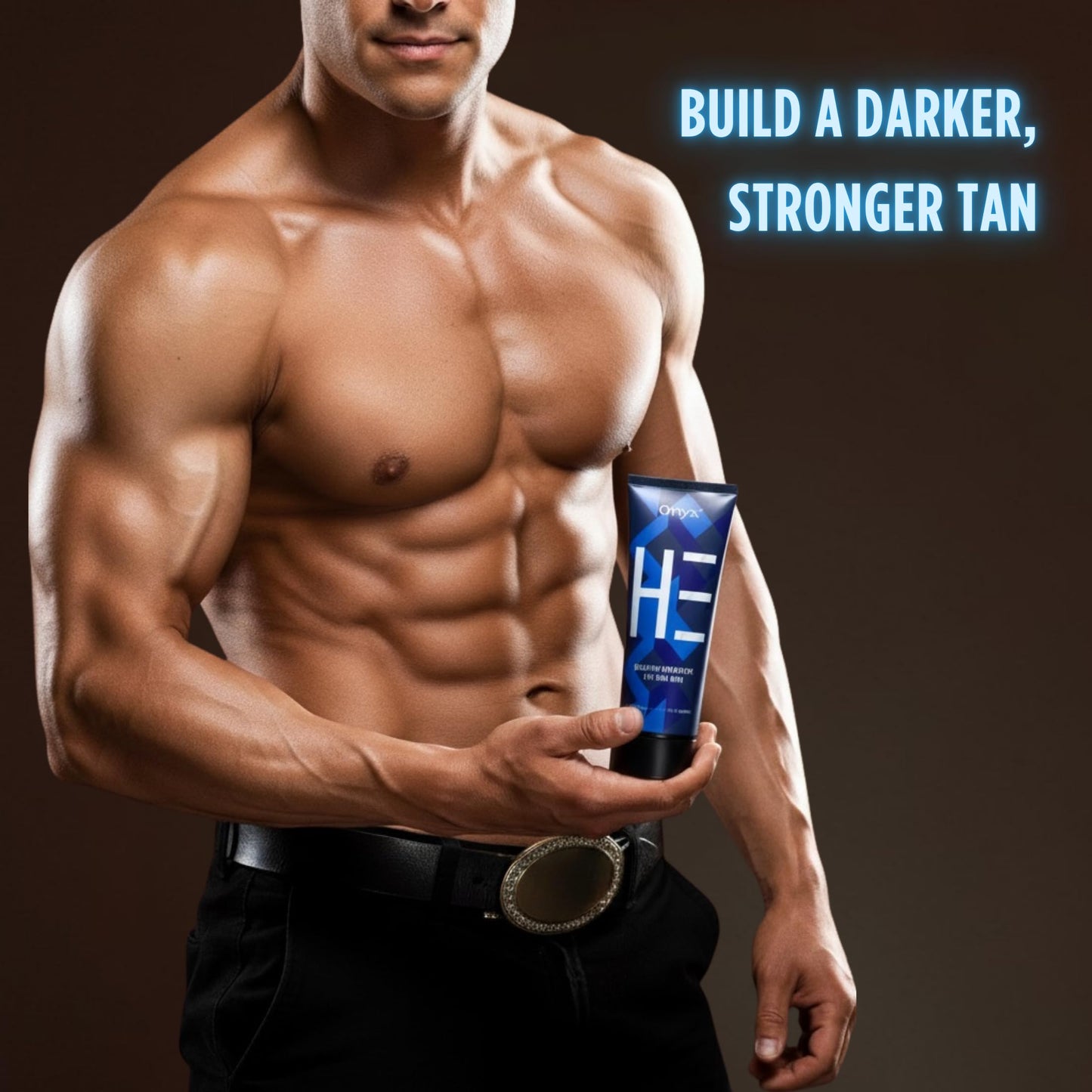 Onyx HE Tanning Bed Lotion for Men - Indoor Tanning Lotion Accelerator & Bronzer, Quick & Dark Tan, Men's Tanning Lotion with Skin Firming, Muscle Bronzing Complex & Moisturizing Formula