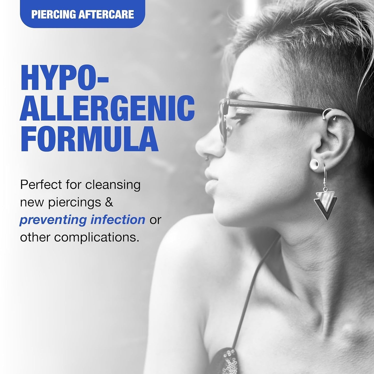 H2Ocean Sea Salt Body Piercing Spray - Saline Piercing Spray for Piercings & Body Modifications - Drug-, Preservative- & GMO-Free Vegan Piercing Aftercare - 6 oz (Pack of 2)