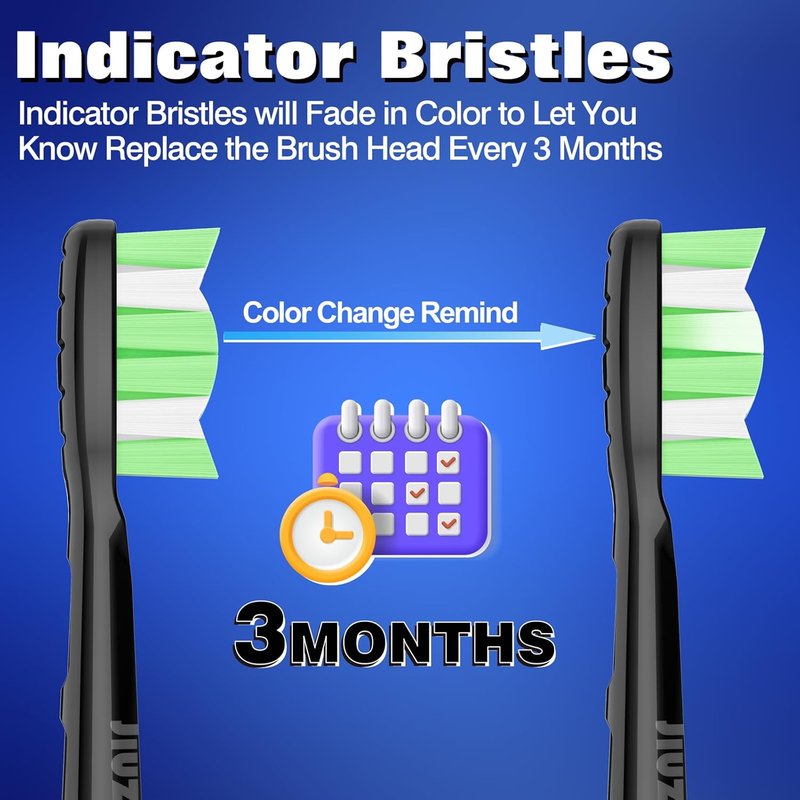 Philips Sonicare Replacement Brush Heads - 10-Pack Compatible Electric Toothbrush Heads | Black