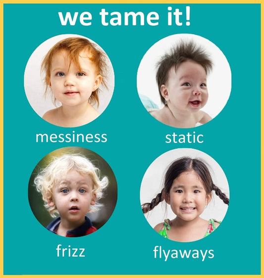T is for Tame - Baby Hair Kit - Natural Conditioner Spray, Smoothing Hair Cream, Soft Brush & Free Pouch - Frizz Control, Flyaway, Curly, Static - 4.2 & 3.38 fl oz