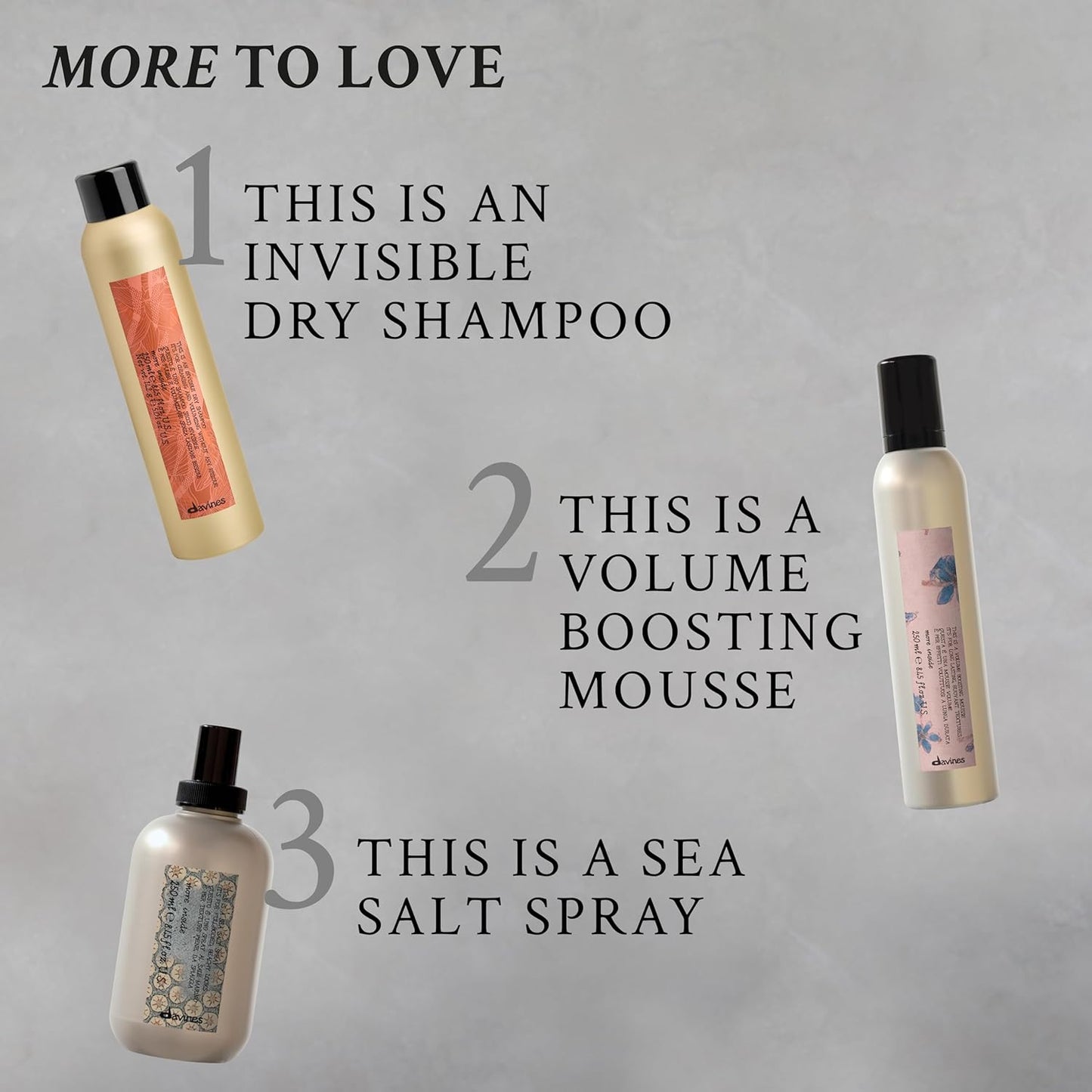 Davines Dry Texturizer Spray - Medium Hold Instant Volume & Texture | Refreshing & Reworkable, 8.45 Fl Oz