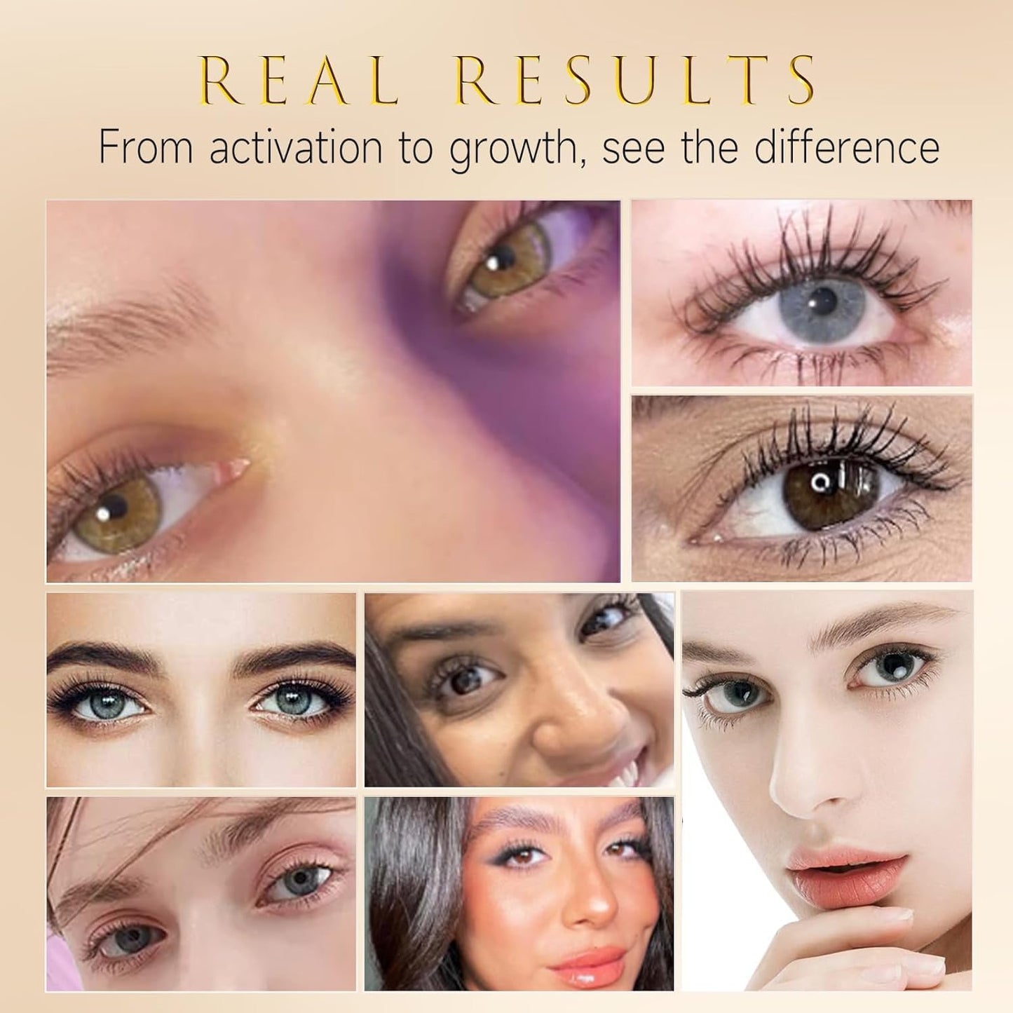 Eyelash Growth Serum – 15 Plant Extracts for Longer, Denser & Robust Lashes,Boosts Natural Lash Development,eyelash serum,Enhance Natural Beauty, Hypoallergenic Oil Free,lash growth serum（Bright Gold）