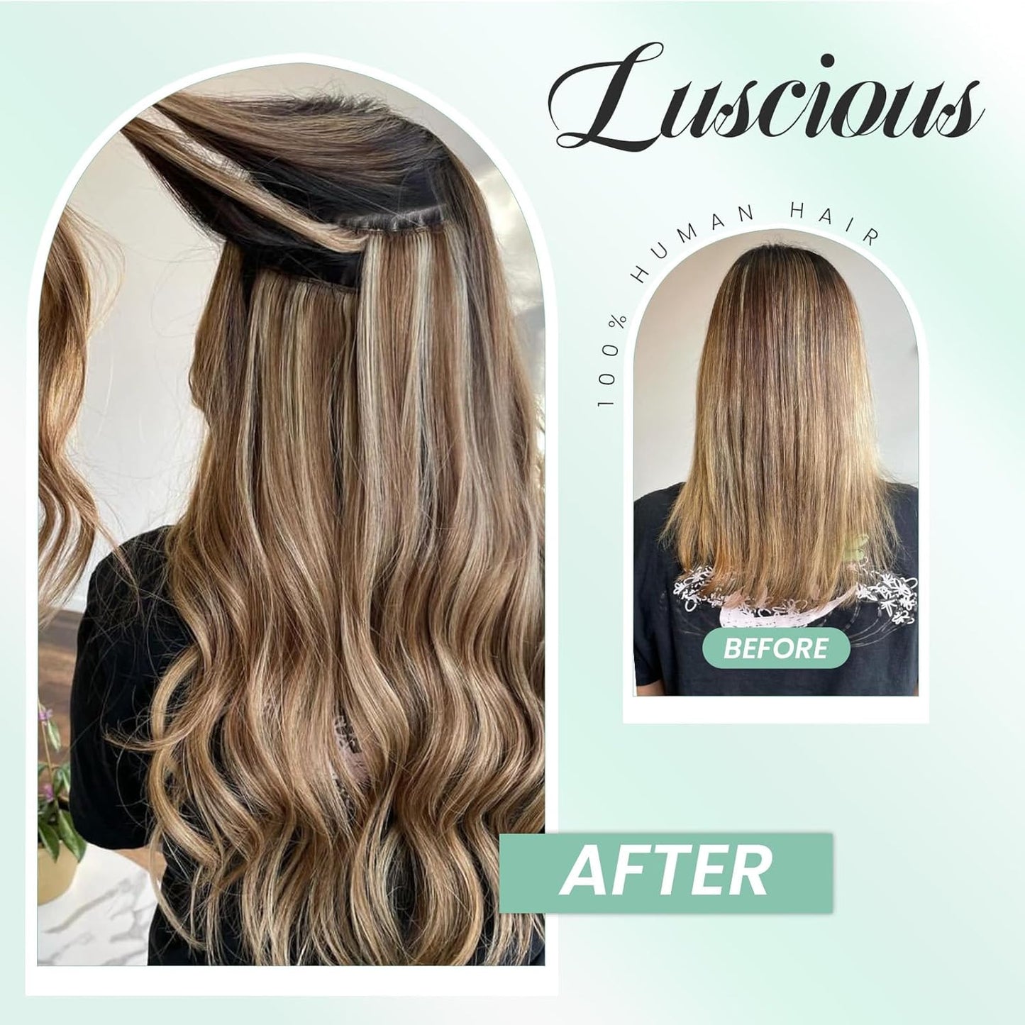 Human Hair Weft Extensions - Ash Brown Sew-In Double Weft | 12 Inch Thick Straight Bundles for Women