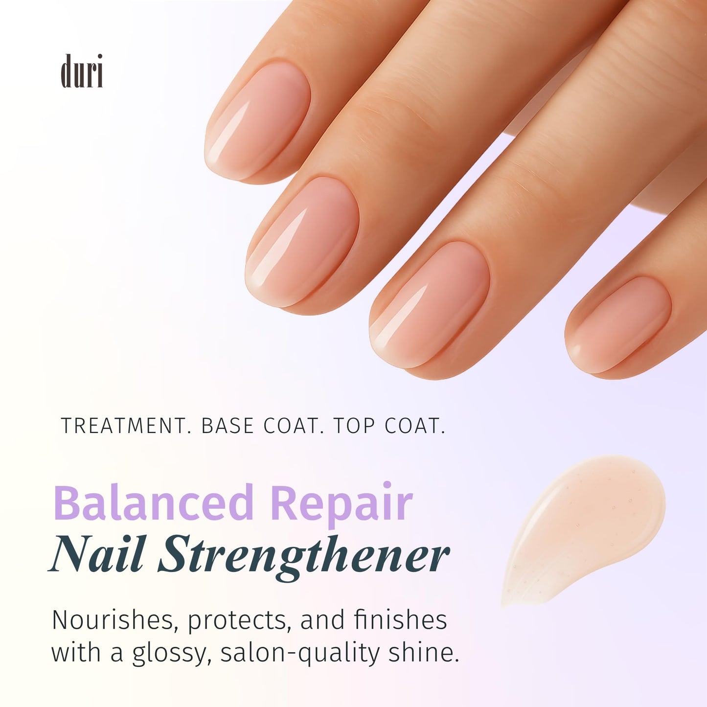 Duri Rejuvacote 2 Nail Growth Base and Top Coat, Balanced Repair - Nail Strengthening for Peeling Thin or Fragile Nails (Pack of 3)