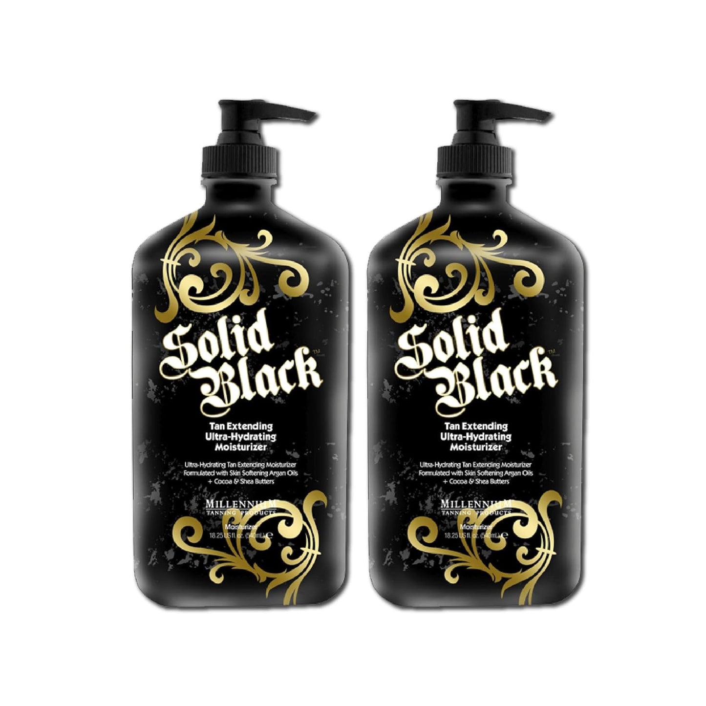 Solid Black Tan Extending Moisturizer Lotion - Ultra-Hydrating, 18.25 oz (2 Pack)
