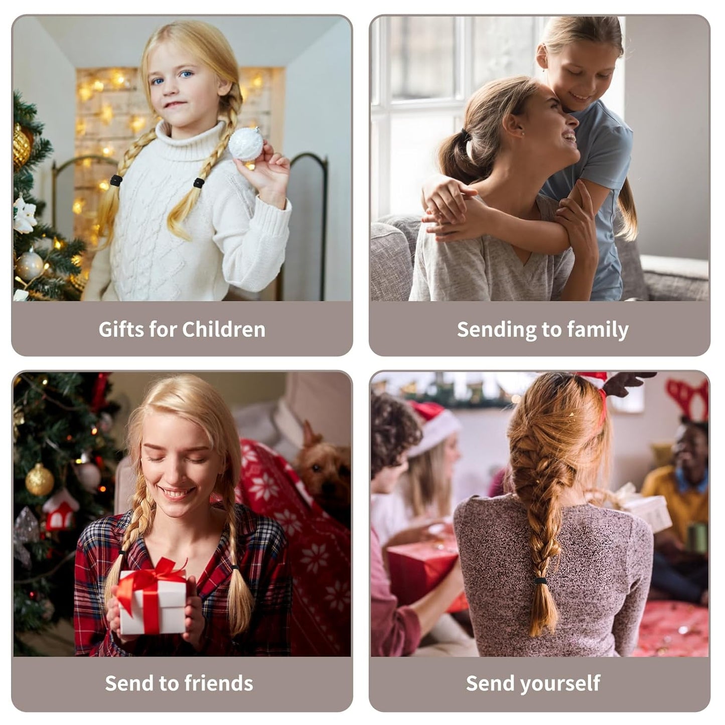 Black Hair Ties, 100 Pack Nylon Elastic Bands for Women, Seamless Damage-Free Ponytail Holders, Thick Hair Accessories. (black)