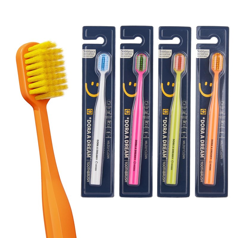 DoraADream 8 PCS Ultra-Soft Bristles Adult Toothbrush, Gentle on Gums & Teeth, 4 Colors - Toothbrush Soft Bristle Adult, Ideal for Sensitive Mouths, Dentist-Recommended Cleaning