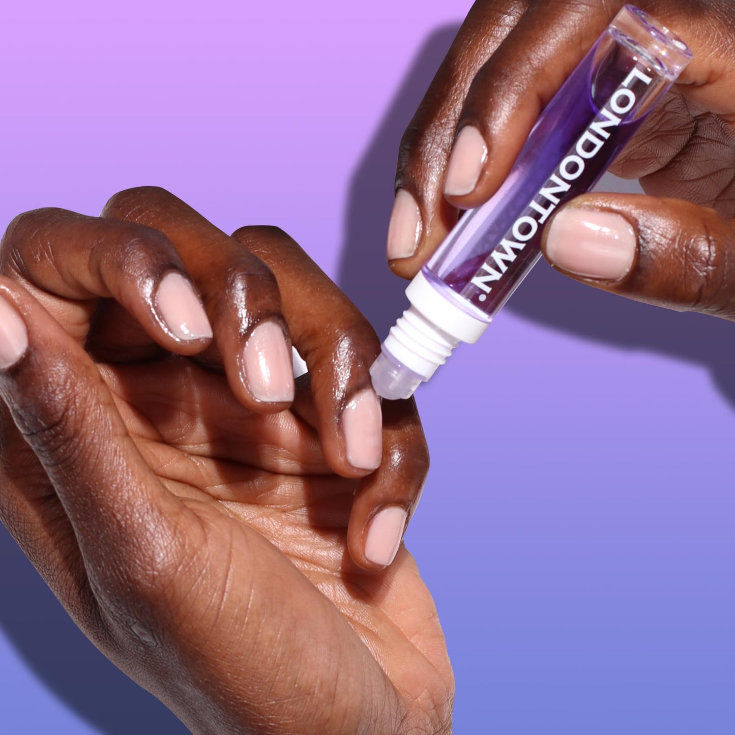 LONDONTOWN Roll and Glow Cuticle Oil - Nail Care Strengthener and Moisturizer for Dry Cracked Cuticles, Travel-Friendly Overnight Treatment - Lavender 0.2 Fl oz