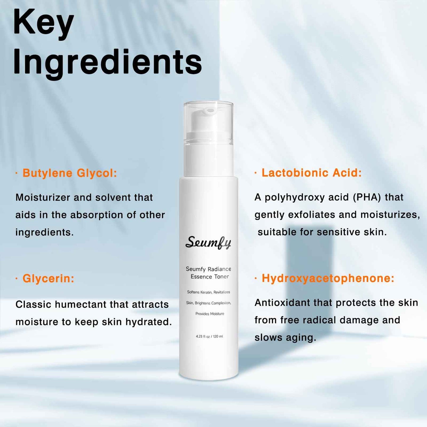 SEUMFY Collagen Booster Essence Toner Serum Anti Wrinkle Hydrating Face Exfoliator Serum Toner Essence with Multiple Natural Extracts for All Skin Types,120ML/4.28 Fl.Oz