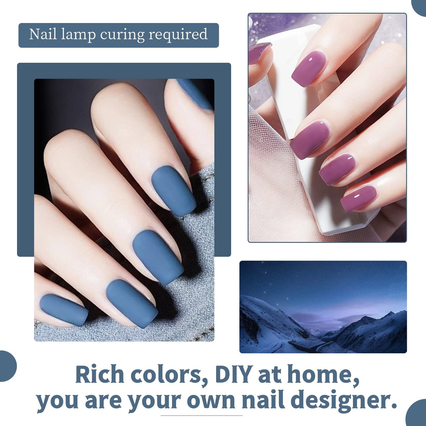 JODSONE Gel Nail Set 20+3 Colors High Shine Gorgeous Gel Polish Base Top Matte Coat Nice Gifts Show Charm