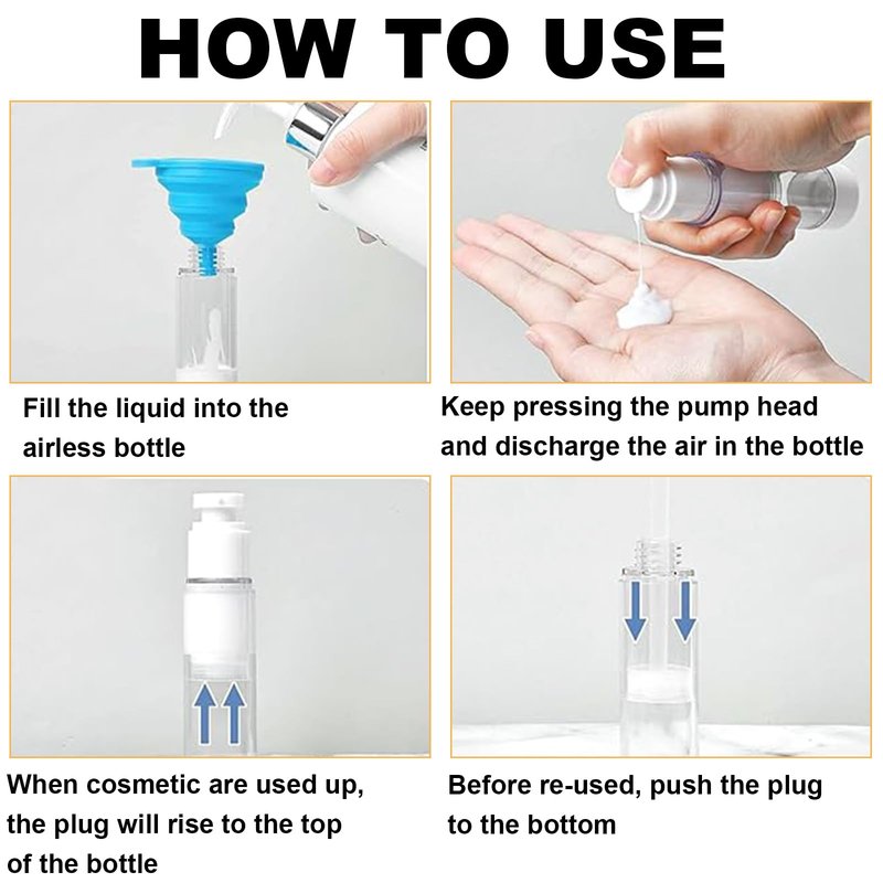 SENENQU 40 PCS 1.7 Oz 50ml Airless Pump Bottles Travel Size Empty Pump Bottle Lotion Container Refillable Cosmetic Pump Dispensers for Foundation Moisturizer Shampoo Toiletry