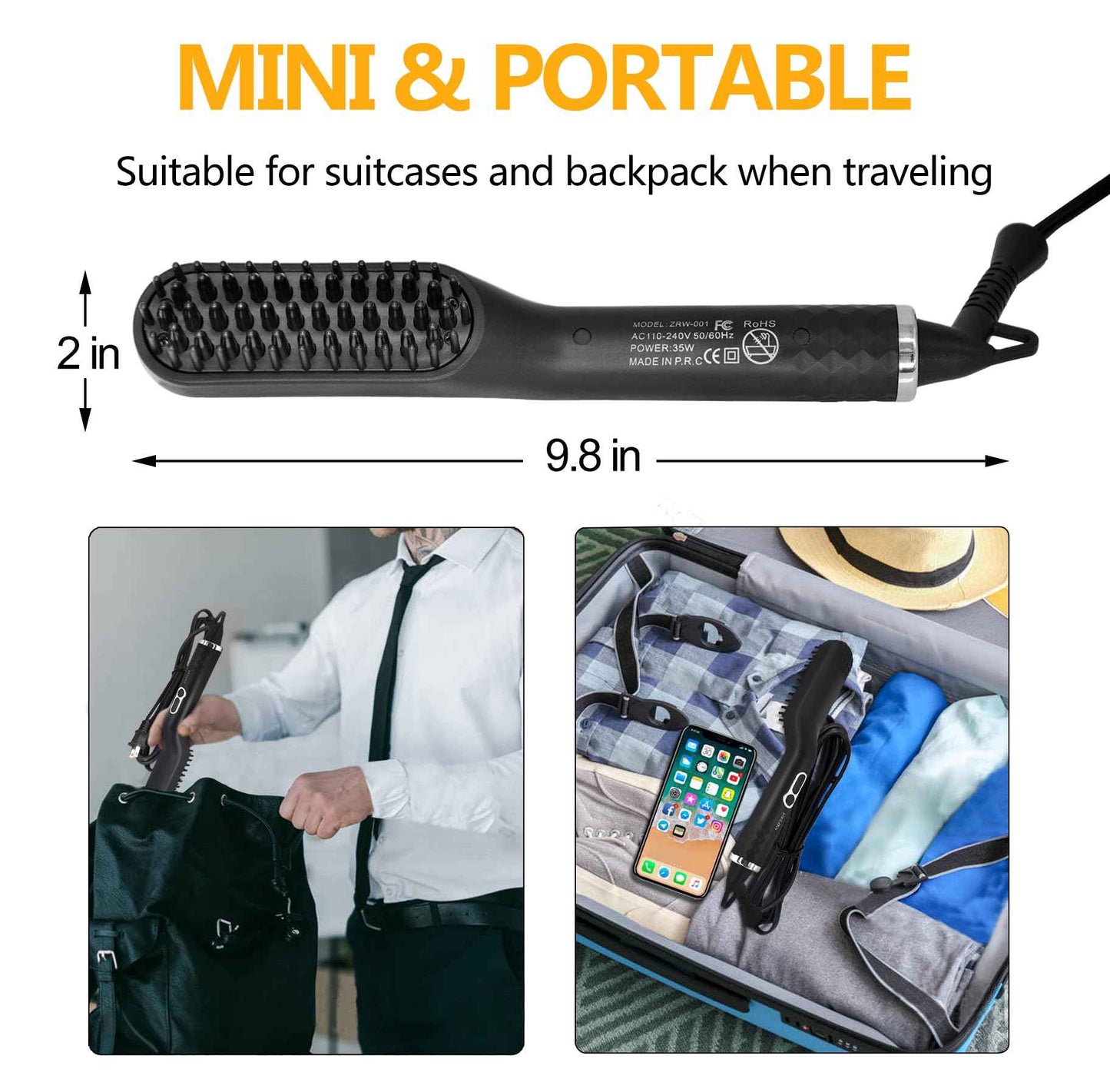 Beard Straightener for Men,Premium Heated Beard Brush w/Anti-Scald Feature,Beard Straightening Comb,Unique Fathers Day Birthday Valentines Gifts for Men Him Dad Boyfriend Christmas Stocking Stuffers