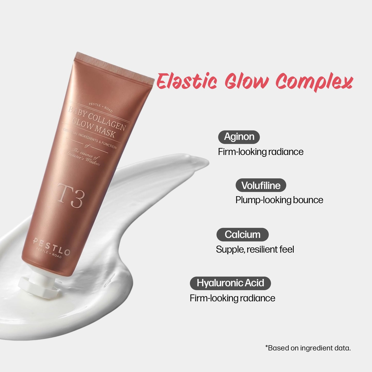PESTLO Baby Collagen Glow Mask - Korean Peel Off Facial Mask Infused with Reallagen/T3 Vegan Collagen, Aginon, Volufiline for Hydrating, Firming, Glow, Glass Skin | Optional Overnight Use, 1.69 fl.oz