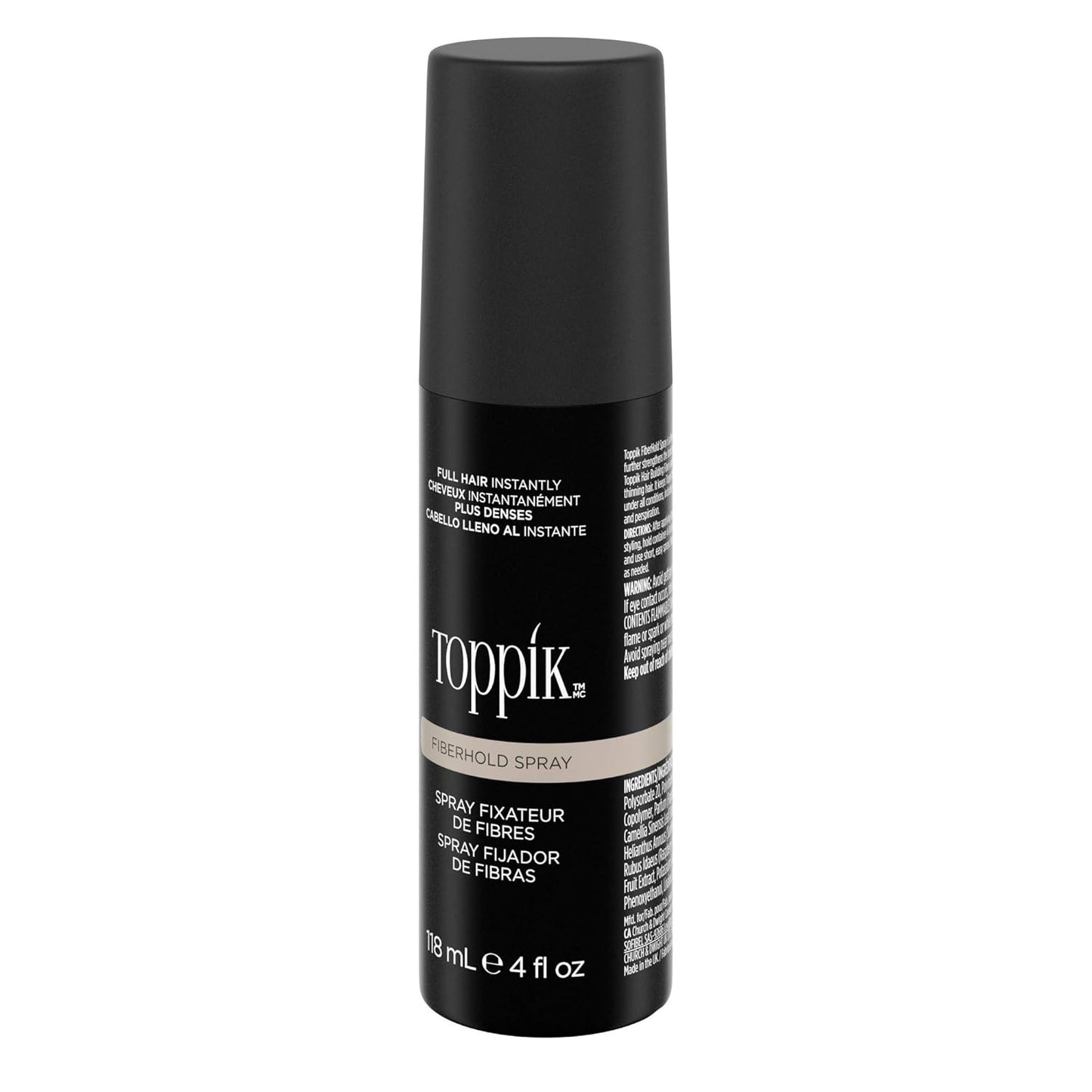 Toppik FiberHold Spray - Unscented Hair Thickening Spray | 4 Fl Oz for Strong Hold