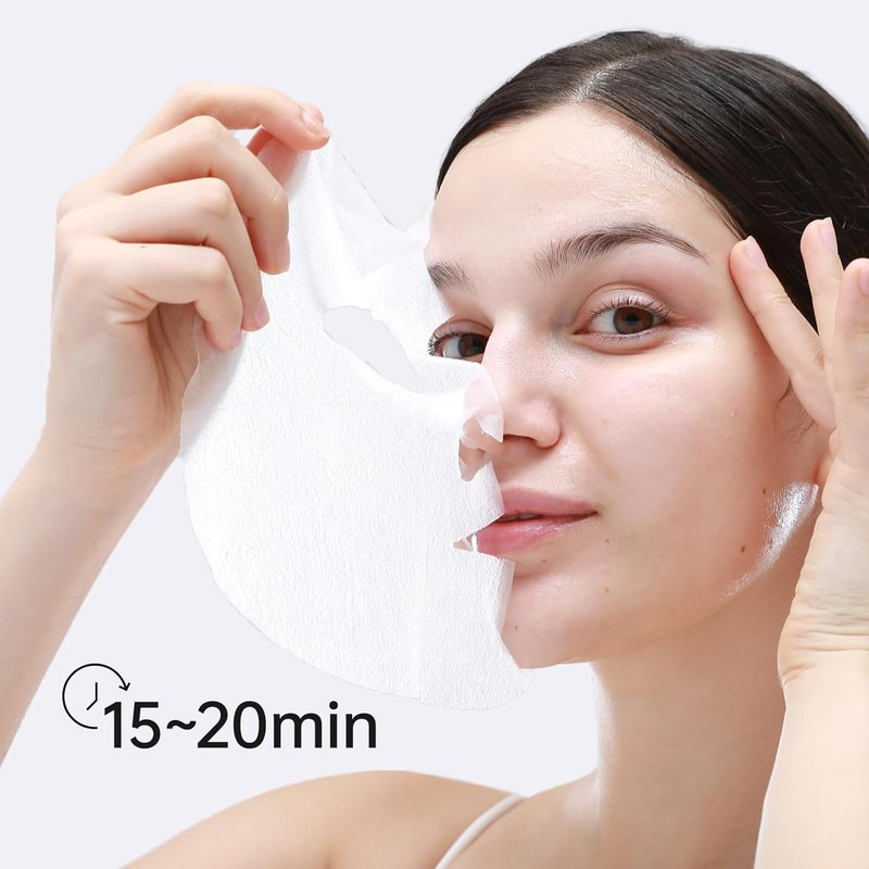 Intensive Hydrating Face Masks - Hyaluronic Acid & Collagen | Pore Minimizing, Elasticity Boost | 24 Pack for Sensitive Skin